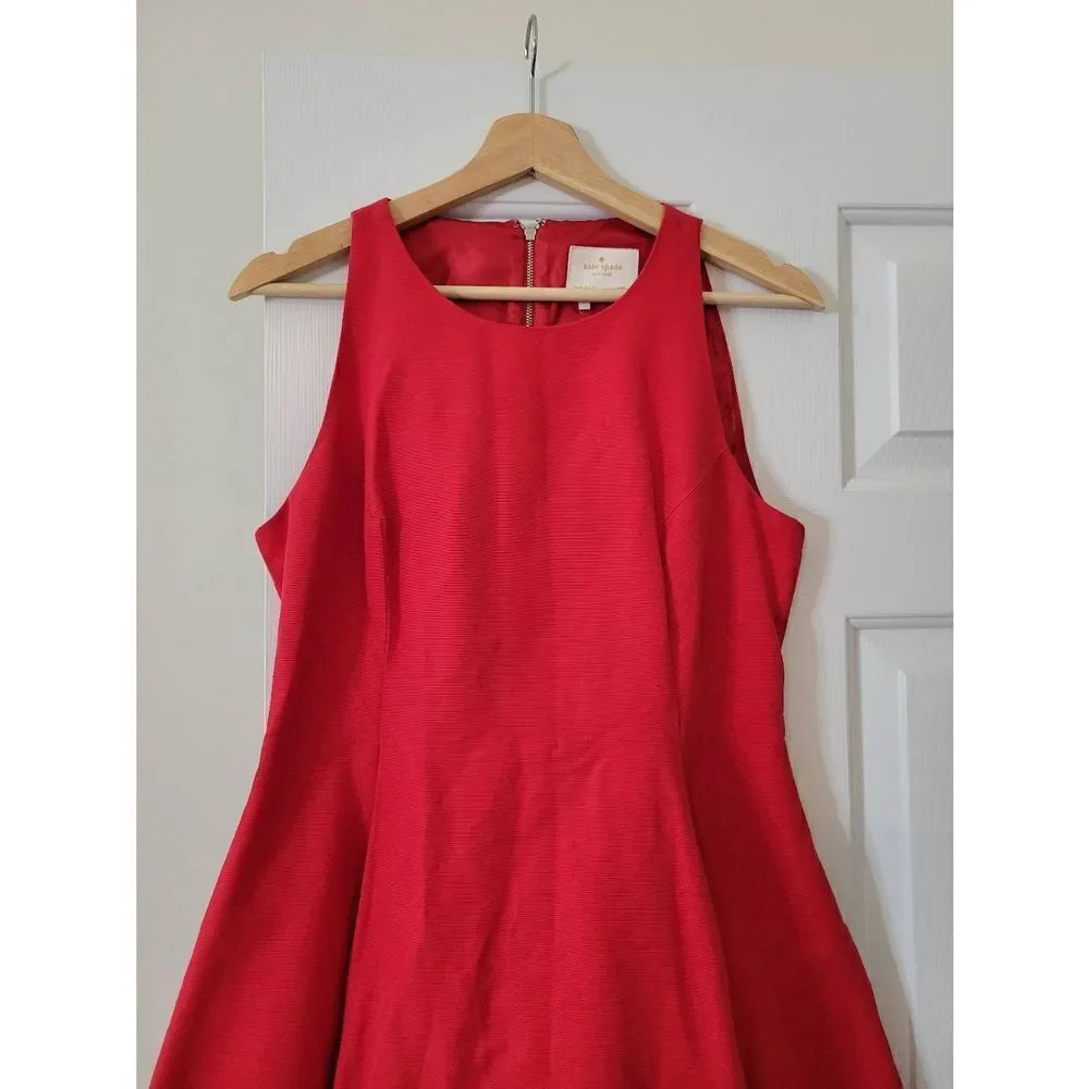 Kate Spade Red Sleeveless Midi A-Line Dress